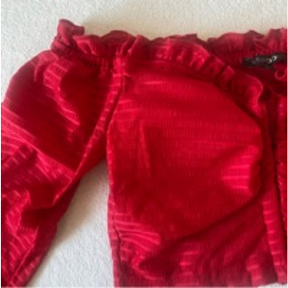 Red crop top long sleeve - Picture 5 of 7